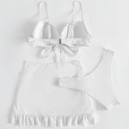 Solid Color Three-piece High wrapping Bikini