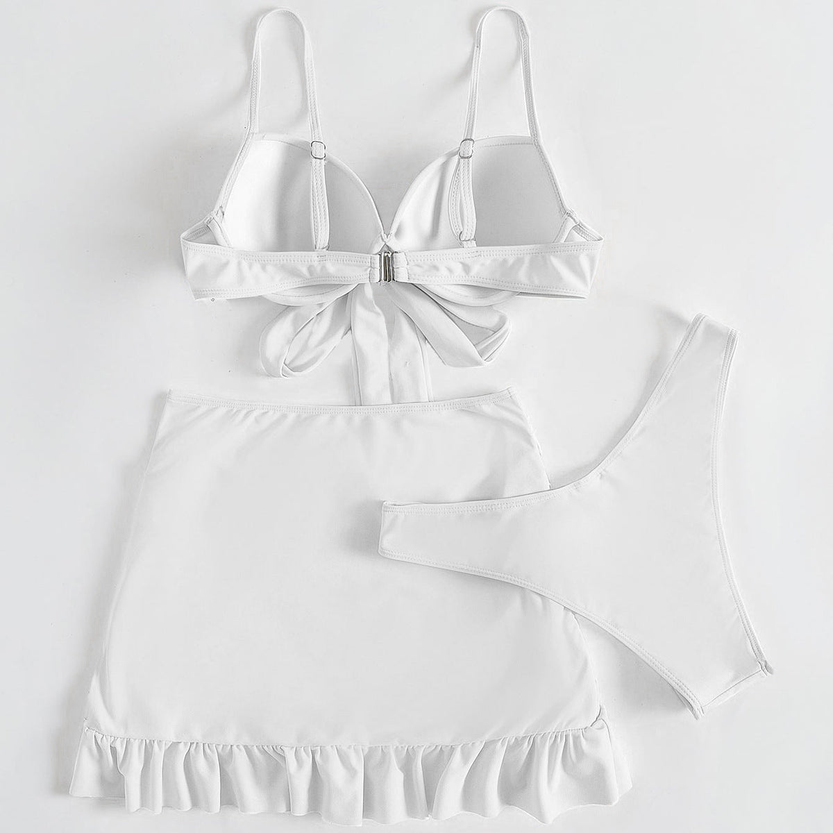 Solid Color Three-piece High wrapping Bikini