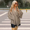 V-neck Lace-up Thick Thread Cardigan