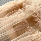 Embroidered 3D Ruffled Mesh Dress