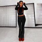 Top&Trousers Casual Solid Color 2Pcs