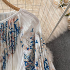 Courtly Floral Printed A-line Dress