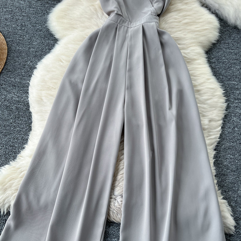Chic Backless V-neck Halter Jumpsuits