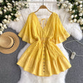 Sweetie V-neck Lace Patchwork Dress