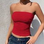 Off-shoulder Sleeveless Solid Color Top