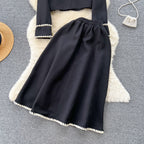Lapeled Blazer&Draped Skirt 2Pcs