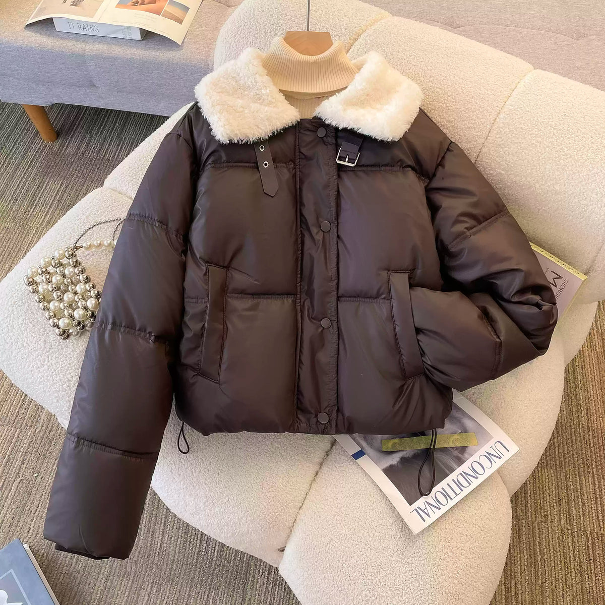 Furry Doll Collar Cotton Jacket