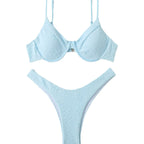 Solid Color Embossed Swimsuit