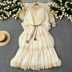 Bohemia Puffy Sleeve Fringed Dress