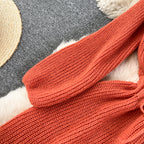 Elastic Solid Color Hollowed Knit Romper