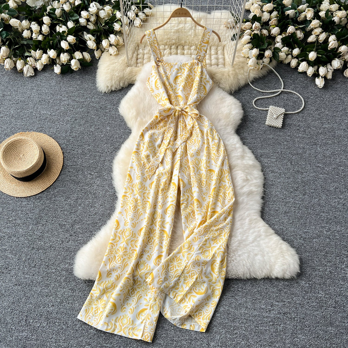 Casual Floral Printed Slip Jumpsuit