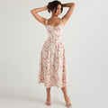Backless Floral Printed Slip Dress