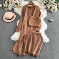 Cardigan&Tank Top&Skirt Knitted 3Pcs