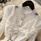 Elegant Embroidered Lace Shirt Dress