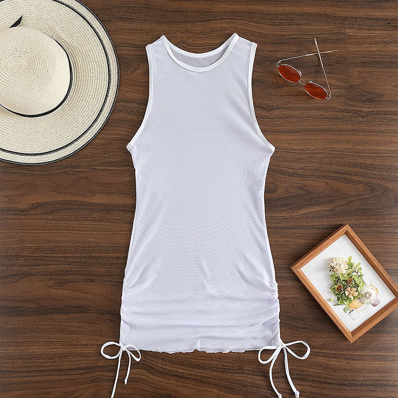Mesh Wrap Dress Cover-up Swimsuit Bikini