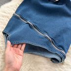 Vintage Asymmetric Denim Off-shoulder Dress