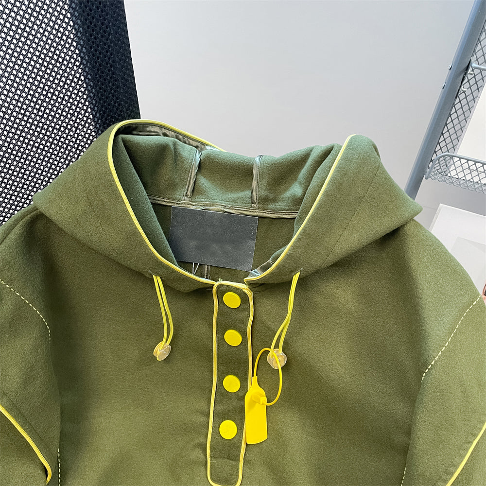 Niche Army Green Hooded Outwear