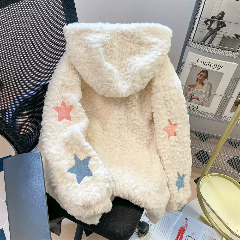 Japanese Style Cutie Lamb Wool Jacket