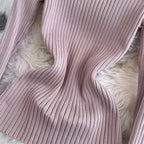 Sweater&Skirt Color-blocking Knitted 2Pcs