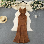 Bohemia Hollowed Caramel Slip Dress