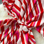 Colorful Slant Striped Shirt Dress