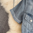 Vintage Lapeled Denim Romper