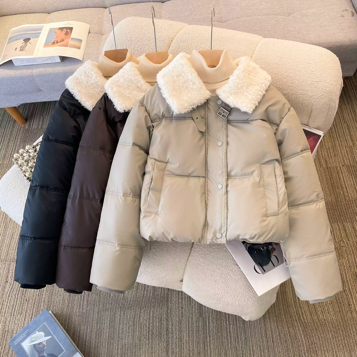 Furry Doll Collar Cotton Jacket