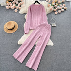 Twisted Sweater&Draped Trousers 2Pcs