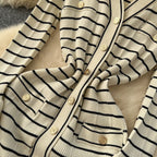 Vintage Striped Elastic Knit Dress
