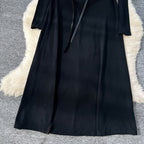 Niche Knitted Dress with PU Waistband