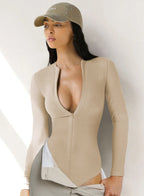 Sexy Zipped Bodycon Knitted Jumpsuits