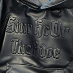 Chic Black PU Sculptured Hoodie