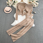Vest&Cardigan&Trousers Tip-striped 3Pcs
