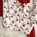 Cardigan&Floral Camisole&Skirt 3Pcs