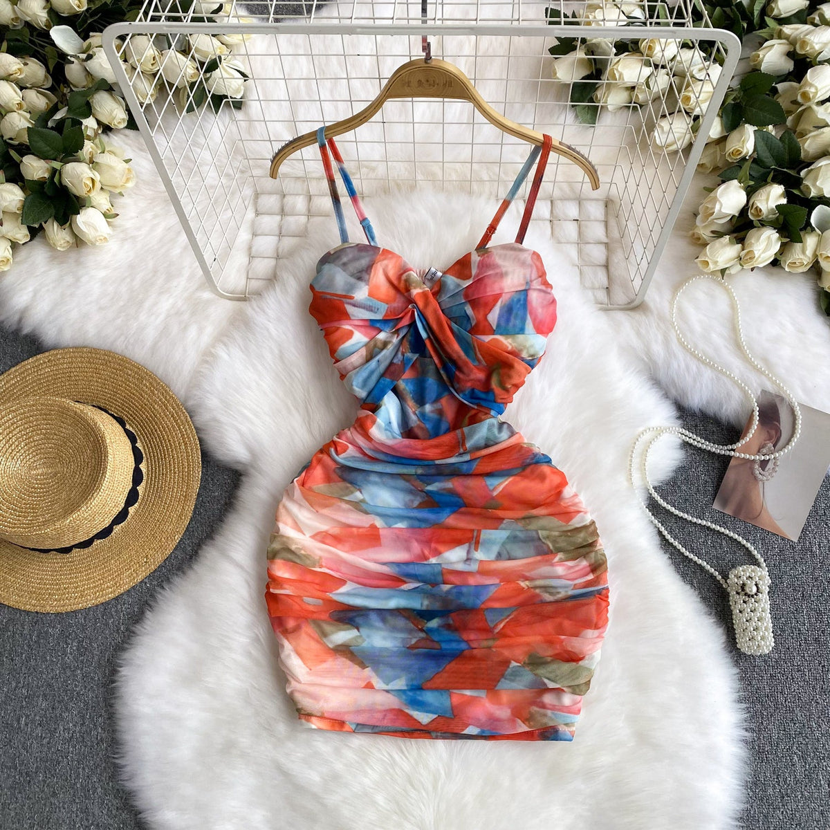 Hottie Pleated Floral Slip Dress