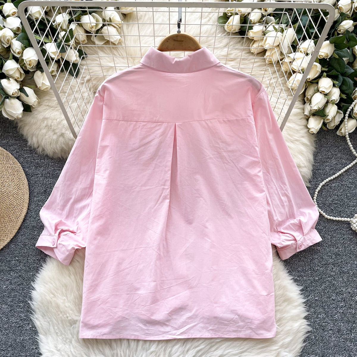 Sweetie 3D Flower Embroidered Shirt