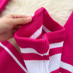 Colorful Stripe Sweater&Skirt Knitted 2Pcs