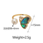 Butterfly Pearl Opening Index Finger Ring