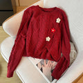 Asymmetric Twist Knitted Thermal Sweater