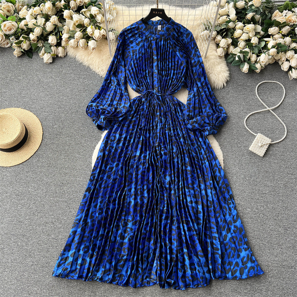 Crew Neck Floral Printed Shirt Dress