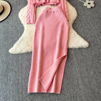 Sweater&Split Skirt Thermal Knitted 2Pcs