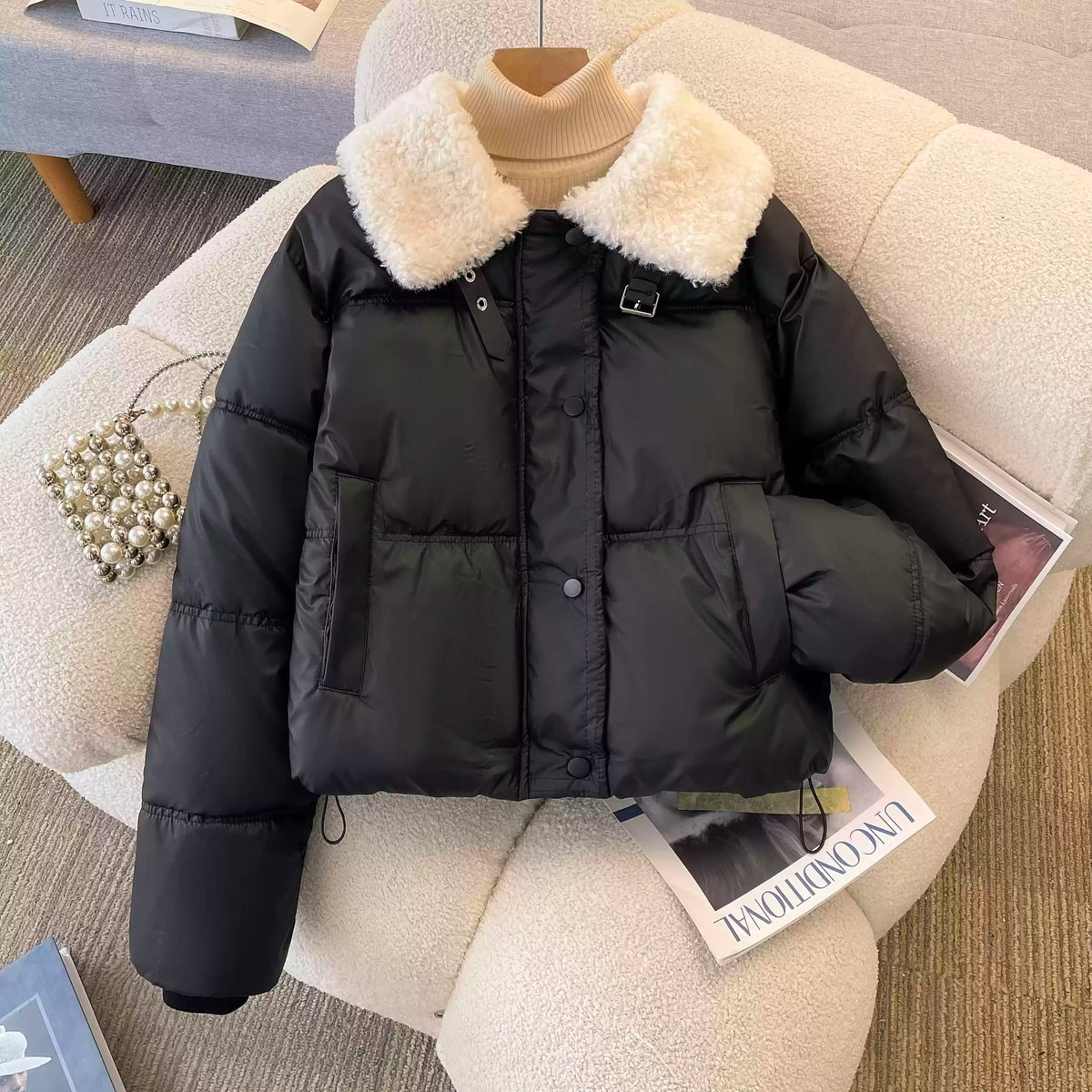 Furry Doll Collar Cotton Jacket