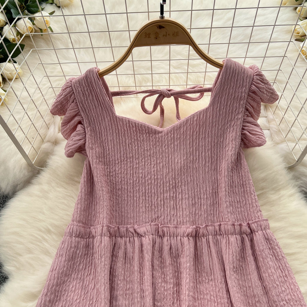 Loose Top&Trousers Solid Color 2Pcs