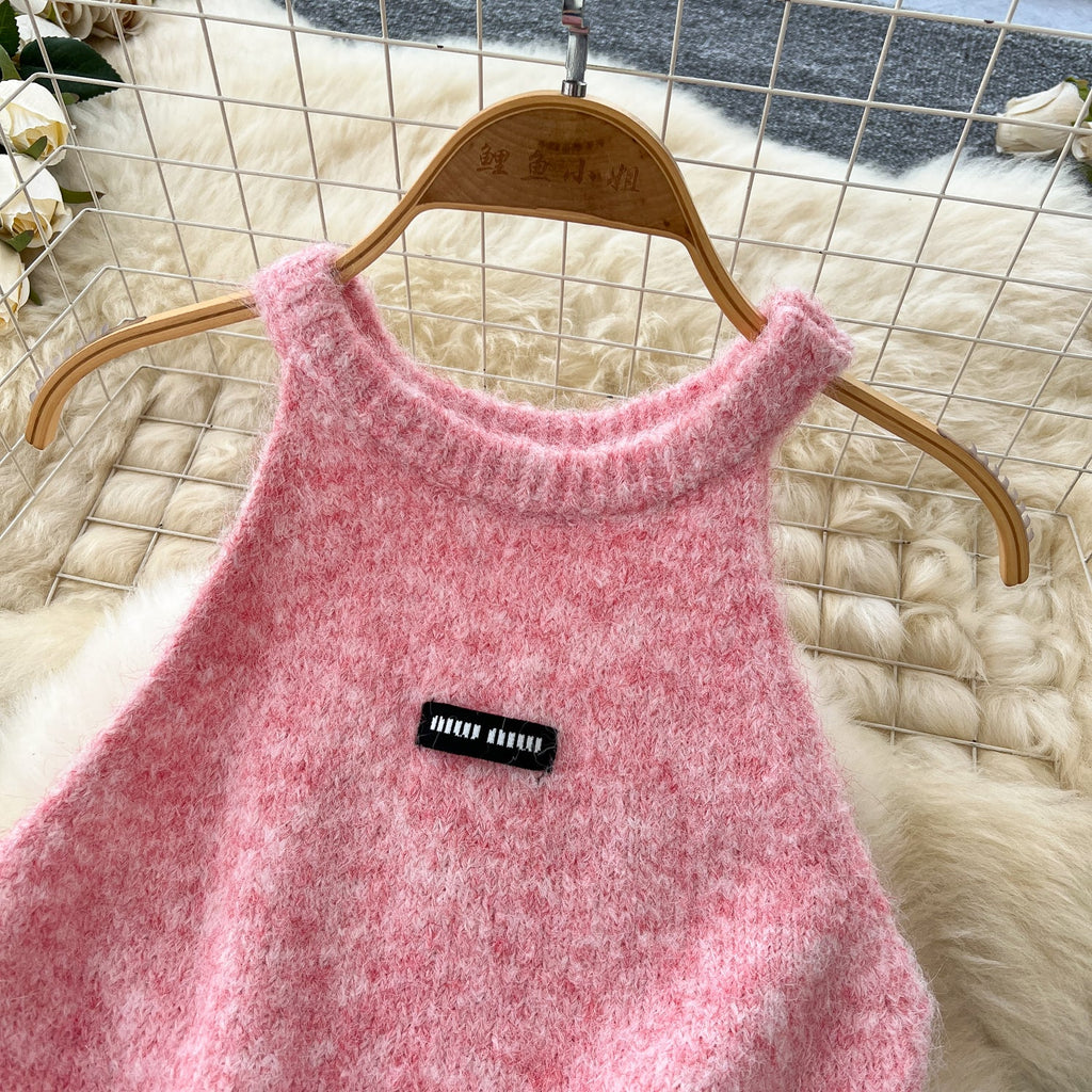 Cardigan&Halter Camisole Soft Knitted 2Pcs