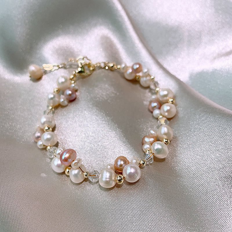 Dreamy Mosaic Pearl Bracelet Necklace Set