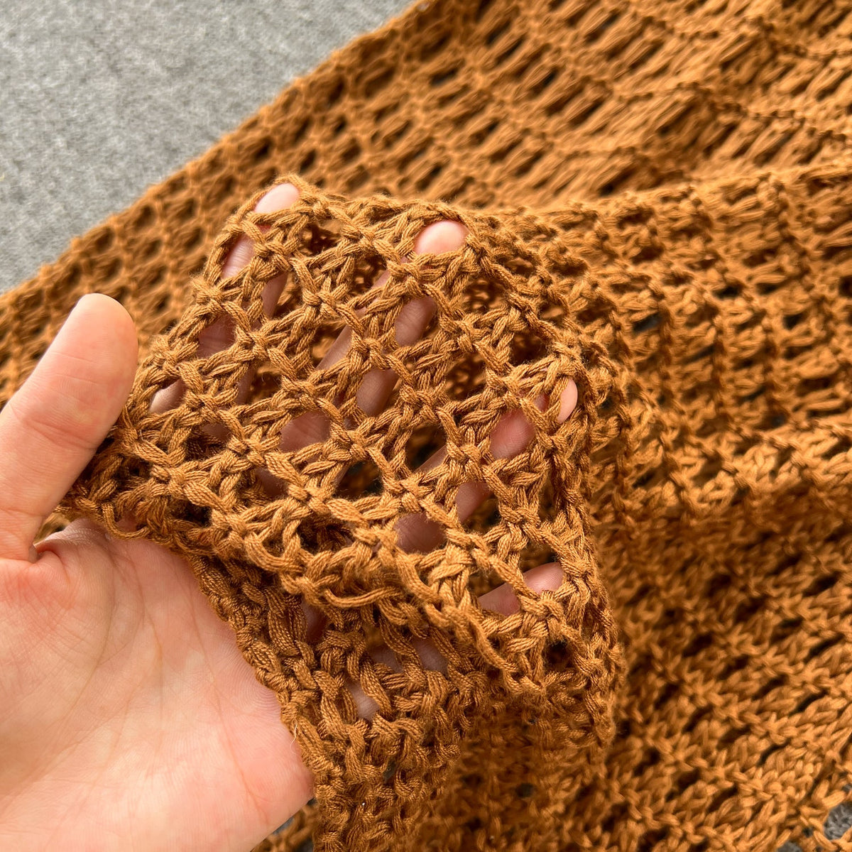 Bohemia Hollowed Caramel Slip Dress