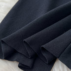 Color Blocking Black Knitted Dress