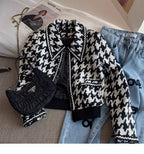 Black&White Houndstooth Short Jacket