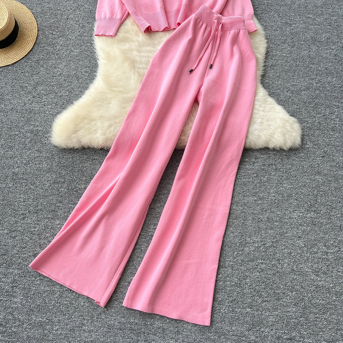 Monogrammed Sweater&Trousers Casual 2Pcs