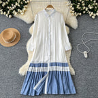 Color Blocking Oversized Shirt Dress